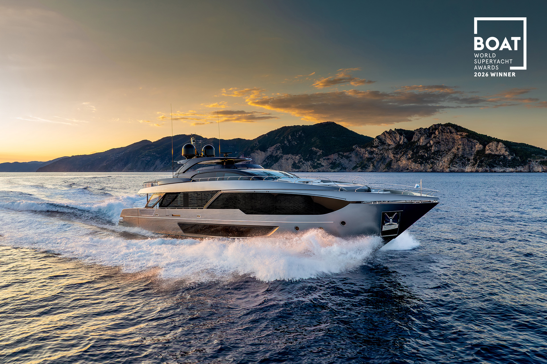 Riva 112’ Dolcevita Super triumphs at the Boat International World Superyacht Awards 2026.
